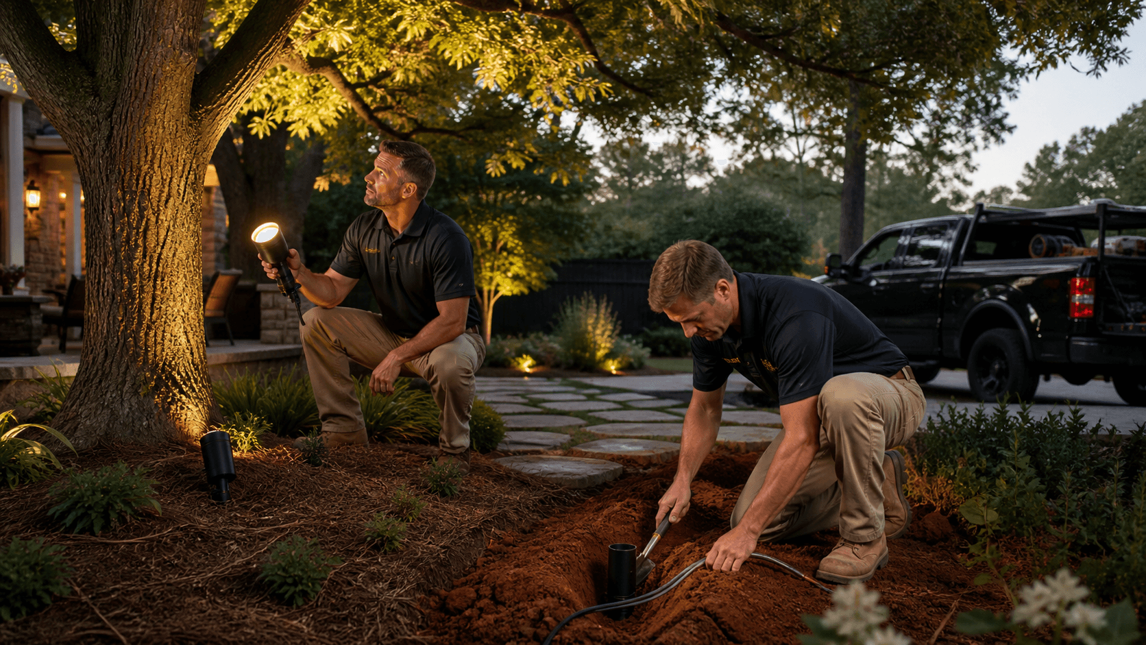 Why Landscape Lighting in Birmingham Depends on Tree Canopies and Clay
